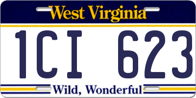 WV license plate 1CI623