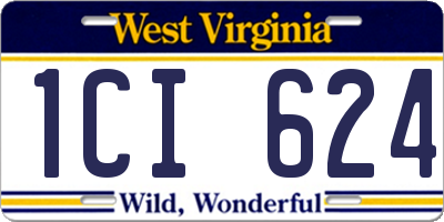 WV license plate 1CI624