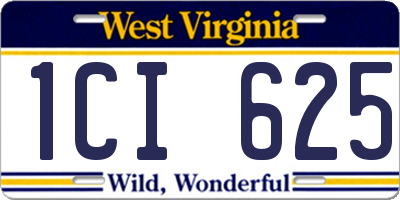 WV license plate 1CI625