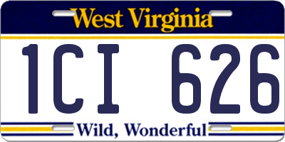 WV license plate 1CI626