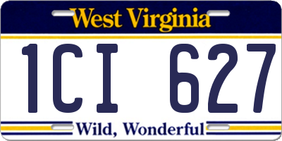WV license plate 1CI627