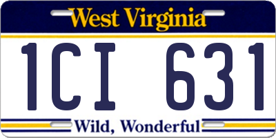 WV license plate 1CI631