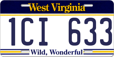 WV license plate 1CI633