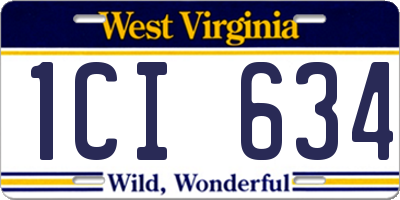 WV license plate 1CI634