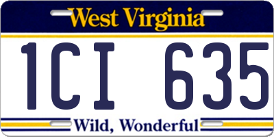 WV license plate 1CI635