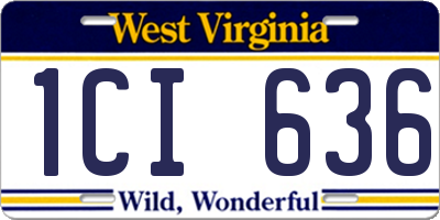 WV license plate 1CI636