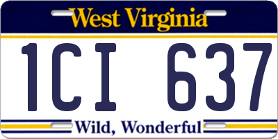 WV license plate 1CI637
