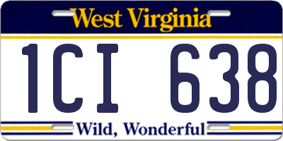 WV license plate 1CI638