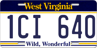 WV license plate 1CI640
