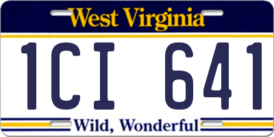 WV license plate 1CI641