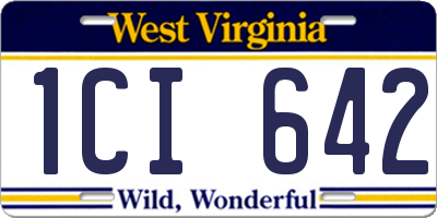 WV license plate 1CI642