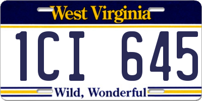 WV license plate 1CI645