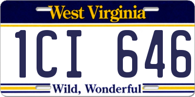 WV license plate 1CI646