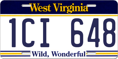 WV license plate 1CI648