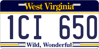WV license plate 1CI650