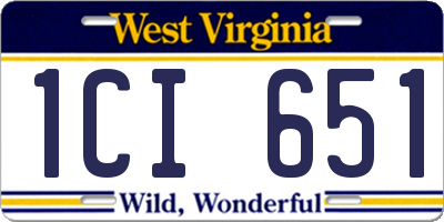 WV license plate 1CI651