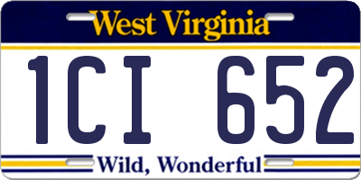 WV license plate 1CI652