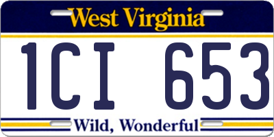 WV license plate 1CI653
