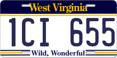 WV license plate 1CI655