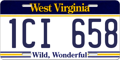 WV license plate 1CI658