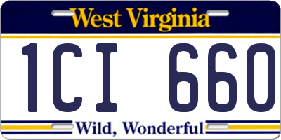 WV license plate 1CI660