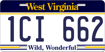 WV license plate 1CI662