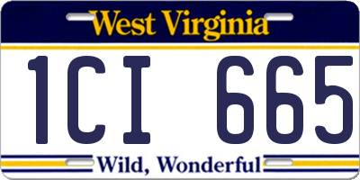 WV license plate 1CI665