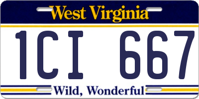 WV license plate 1CI667