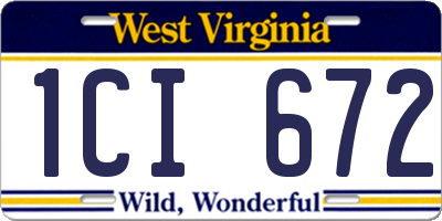 WV license plate 1CI672