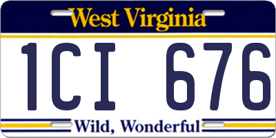 WV license plate 1CI676