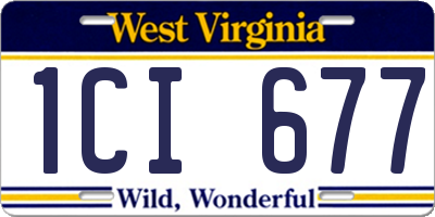WV license plate 1CI677