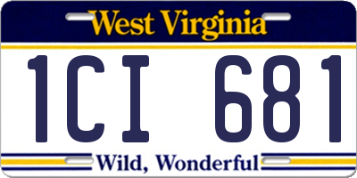 WV license plate 1CI681