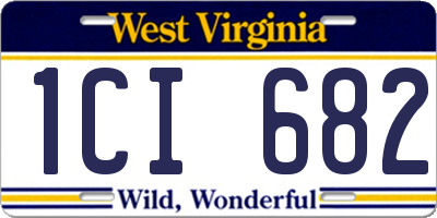 WV license plate 1CI682