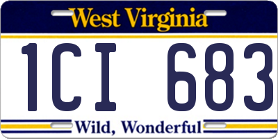 WV license plate 1CI683
