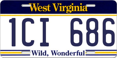 WV license plate 1CI686