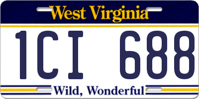WV license plate 1CI688
