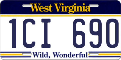 WV license plate 1CI690