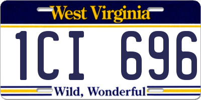 WV license plate 1CI696