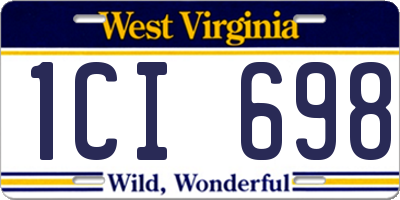 WV license plate 1CI698