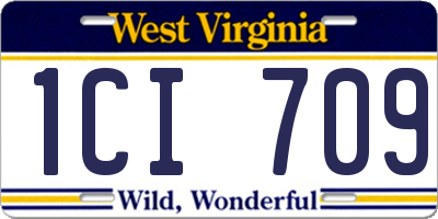 WV license plate 1CI709