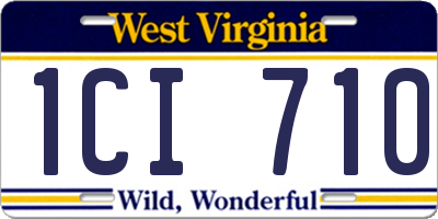 WV license plate 1CI710
