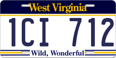 WV license plate 1CI712