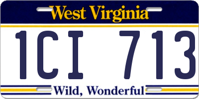 WV license plate 1CI713