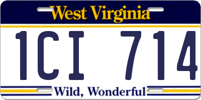 WV license plate 1CI714
