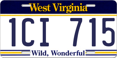 WV license plate 1CI715