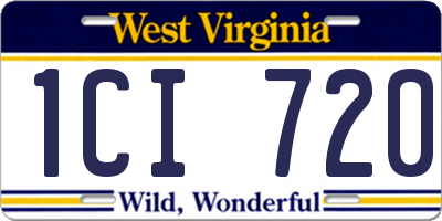 WV license plate 1CI720
