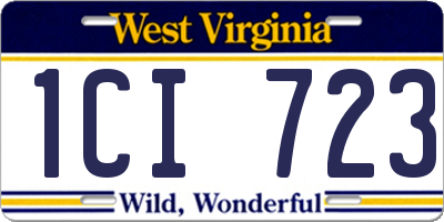 WV license plate 1CI723