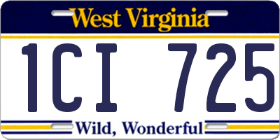 WV license plate 1CI725