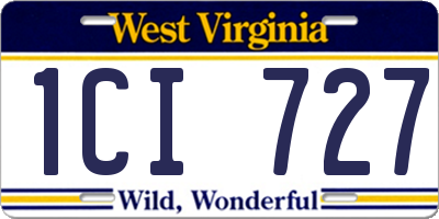 WV license plate 1CI727