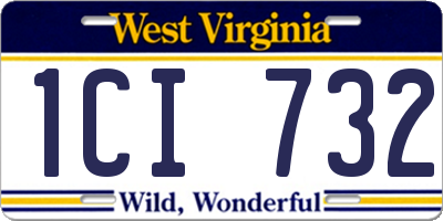 WV license plate 1CI732